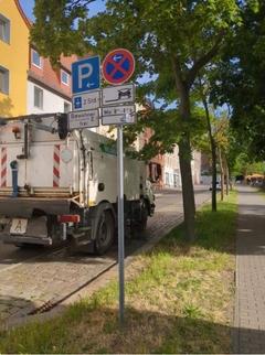 Kehrmaschine im Einsatz