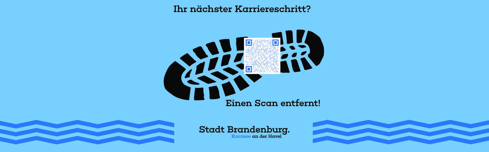 Fußstapfen mit QR-Code