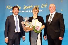 Steffen Scheller und Gerd Wartenberg mit Katja Orlowski.