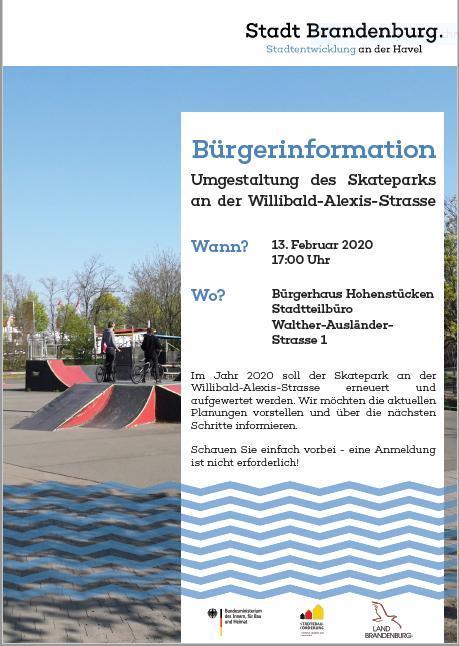 Planungsentwurf zur Umgestaltung und Erweiterung des Skateparks in Hohenstücken wird vorgestellt