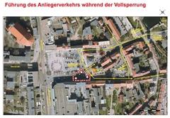 Führung des Anliegerverkehrs während der Vollsperrung