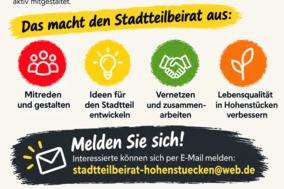 Plakat für den Stadtteilbeirat Hohenstücken