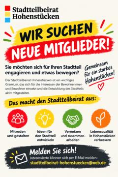 Plakat für den Stadtteilbeirat Hohenstücken