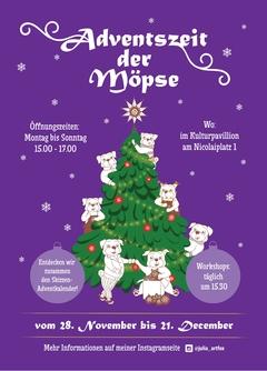 Poster für die Adventszeit der Möpse.