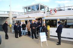 Ansprache der Oberbürgermeisterin gemeinsam mit dem Unternehmerehepaar Bischoff und Erhard Skupch