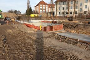 Blockschalung Fundament fürs Stützbauwerk