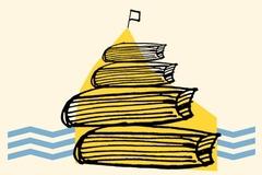 Grafik: Bücher liegen gestapelt übereinander