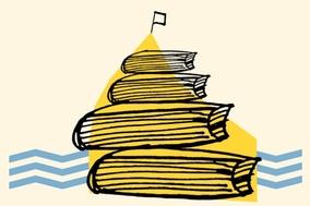 Grafik: Bücher liegen gestapelt übereinander