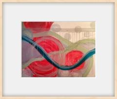 rote Kreise mit Geländer und Bändern