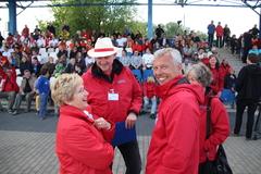 Oberbürgermeisterin Dietlind Tiemann, Geschäftsführer Beton Marketing Süd Ulrich Nolting und Prof. Dr. Matthias Middel, Vorsitzender des Bundesverbandes der Deutschen Betoningenieure und der Zementindustrie