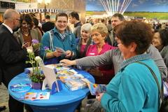 Am BUGA-Stand herrscht große Nachfrage nach Informationsmaterial...