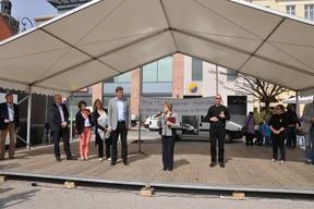Europäischer Protesttag für Menschen mit Behinderung auf dem Neustädtischen Markt.