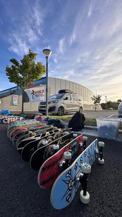 Skateboards vor dem Event