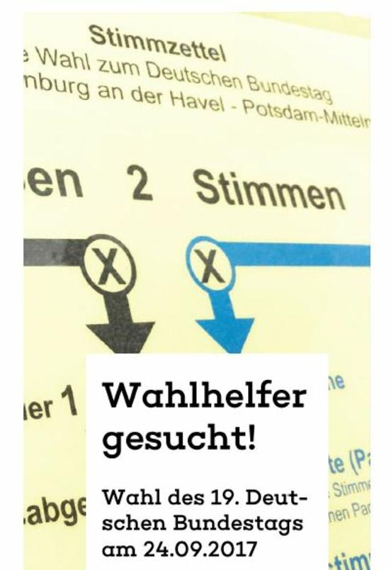 Wahlhelfer zur Bundestagswahl 2017 gesucht!