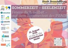 Plakat zum PSAG Sommerfest mit Unterstützern.