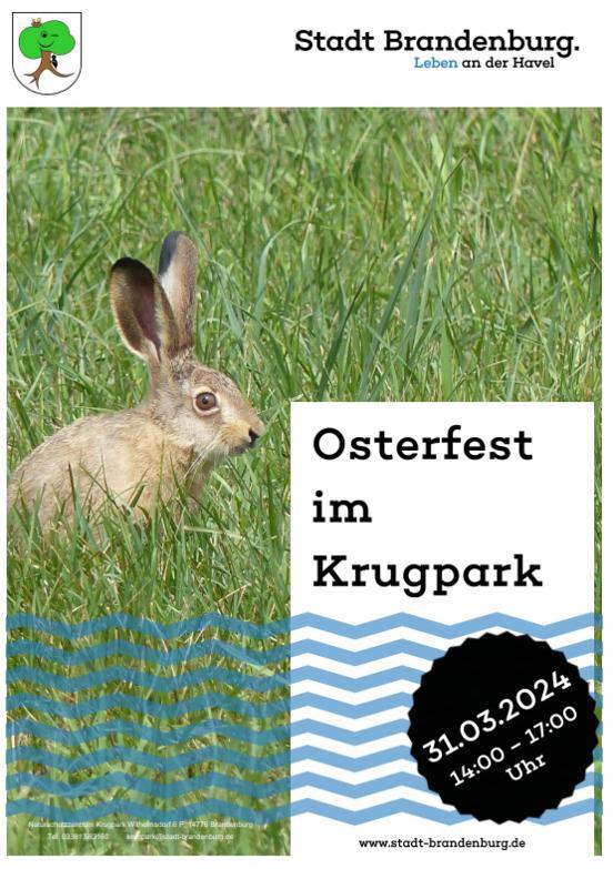 Plakat zum Osterfest im Krugpark