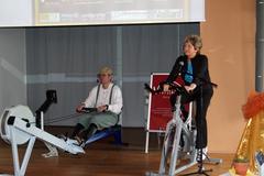 Sportliche Begrüßung durch die Oberbürgermeisterin und dem Tourismusvereinsvorsitzenden