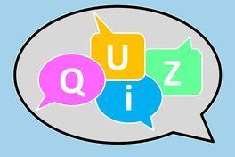 Sprechblase mit dem Wort Quiz