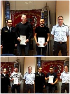 Üergabe der Urkunden an die neuen Ortswehrführungen.