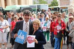 Oberbürgermeisterin Dr. Dietlind Tiemann und Frankfurts Oberbürgermeister Dr. Martin Wilke: "Es gibt keine Begründung, um den Städten die Kreisfreiheit zu entziehen."