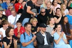 Regattastreckenleiter Uwe Philipp, OB Keip und die Sportbeigeordnete Alexandra Adel.