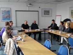 Wettkampfleiter Axel Berger und Chef-Organisator Tom Klutzny (Mitte) informieren über den Vorbereitungsstand der DM.