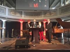 v.l.n.r. Landrat Reinhard (Ostprignitz-Ruppin), OB Dietlind Tiemann (Brandenburg an der Havel), Bürgermeister Golde (Neuruppin)