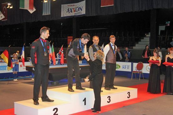 Cadre 71/2: 1. Platz Raymund Swertz, 2. Platz Marek Faus, 3. Platz Henri Tilleman und Nikolaos Gerassimopoulos