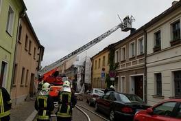 Häuserbrand in der Altstadt von Brandenburg an der Havel