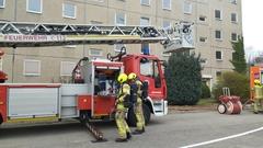 Drehleiterfahrzeug der Feuerwehr