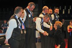 Dreiband-Wettbewerb der Nationalmannschaft: Sieger Niederlande, vor Begien und vor Niederlande und Belgien