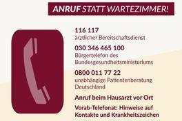 Bei Corona-Verdacht: Anruf statt Wartezimmer