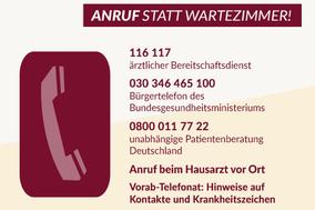 Bei Corona-Verdacht: Anruf statt Wartezimmer