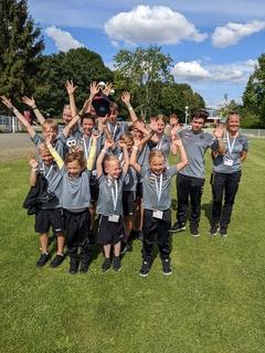 Gruppenfoto mit dem deutschen Schlauchboot-Nationalteam