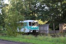 Der historische Triebwagen der Baureihe 772 pendelte kostenfrei zwischen den Unternehmen.