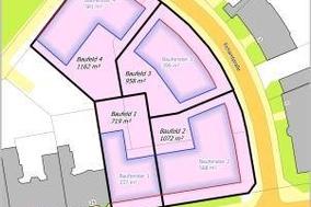 Vier Baufelder für den Mehrfamilienhausbau im Stadtzentrum