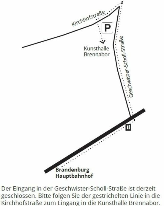 Wegeskizze zur Kunsthalle Brennabor