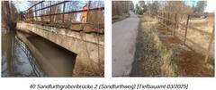 Aus dem Brückenbericht des Tiefbauamtes: Ansichten der Sandfurthgrabenbrücke.