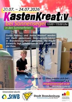 Die Kinder- und Jugend-Kunst-Galerie "Sonnensegel" bietet einen Graffiti-Ferienworkshop zum "KastenKreativ" an.