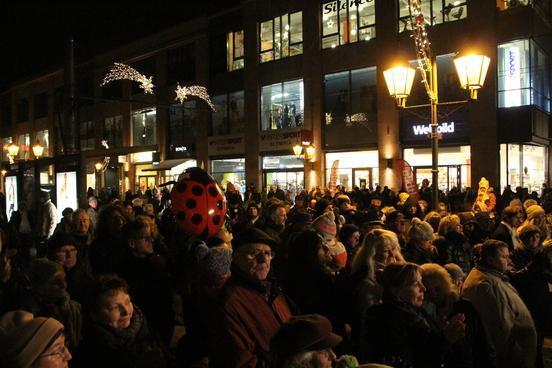 Warten auf das feierliche Erleuchten der Brandenburger Weihnachtstanne 2014