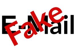 Schriftzug Fake-E-Mail