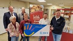 Symbolische Scheck-Übergabe im Tafel-Laden in der Warschauer Straße.