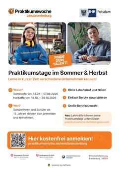 Plakat der Praktikumswoche Westbrandenburg 2026