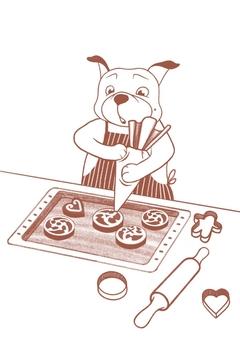 Mops backt Kekse.