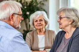 Senioren unterhalten sich