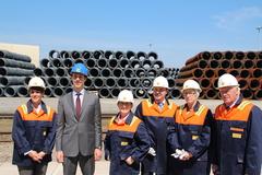 (v.l.n.r.) Katja Rex, Lorenzo Riva, Oberbürgermeisterin Dietlind Tiemann, Michael Glaser, Dorit Stawecki, Walter Paaschen