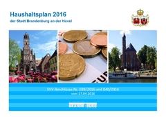 Deckblatt Haushaltsplan 2016