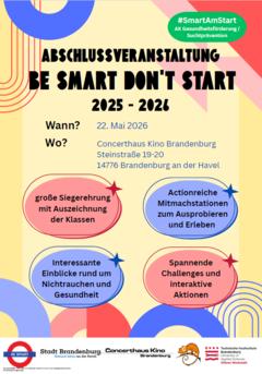 Flyer für Be Smart Dont Start.