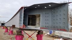 Baustelle auf der Brücke Potsdamer Straße.