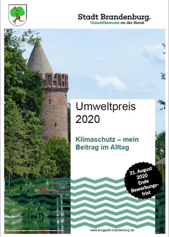 „Klimaschutz - mein Beitrag im Alltag“ - Umweltpreis der Stadt Brandenburg an der Havel 2020